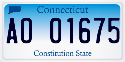 CT license plate AO01675