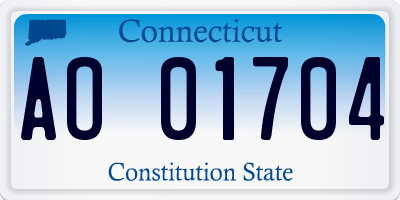 CT license plate AO01704