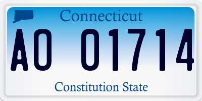 CT license plate AO01714