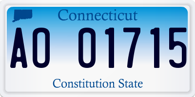 CT license plate AO01715