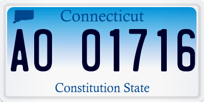 CT license plate AO01716