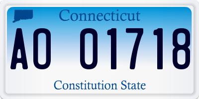 CT license plate AO01718