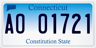 CT license plate AO01721