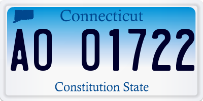 CT license plate AO01722