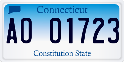 CT license plate AO01723