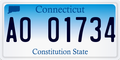 CT license plate AO01734