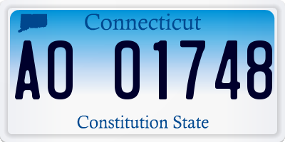 CT license plate AO01748