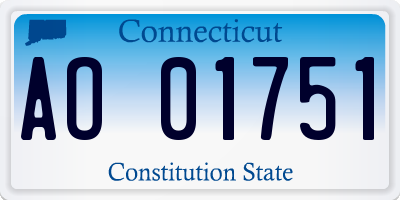 CT license plate AO01751