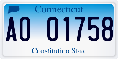 CT license plate AO01758