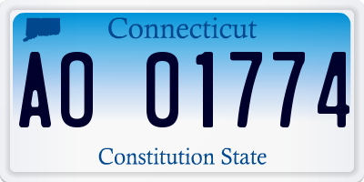 CT license plate AO01774