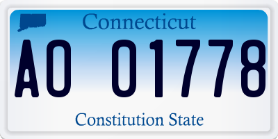 CT license plate AO01778