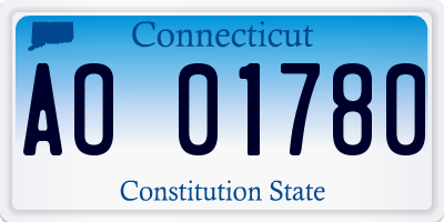 CT license plate AO01780