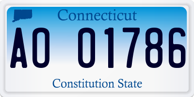 CT license plate AO01786