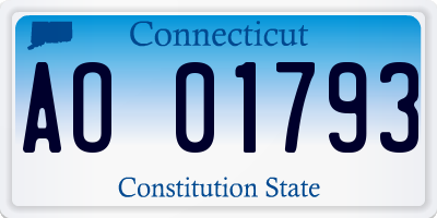 CT license plate AO01793