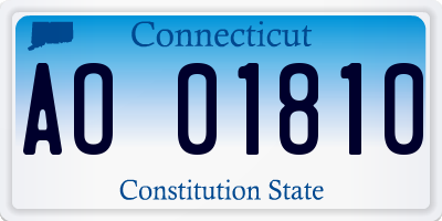 CT license plate AO01810