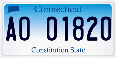 CT license plate AO01820