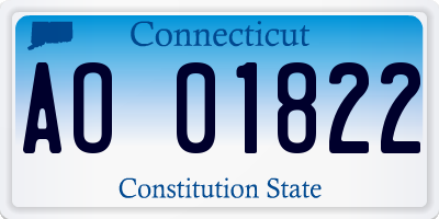 CT license plate AO01822