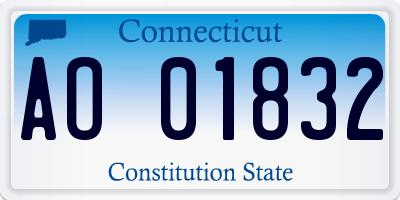 CT license plate AO01832