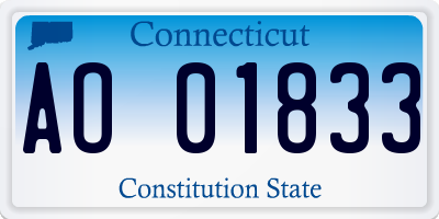 CT license plate AO01833