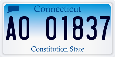 CT license plate AO01837