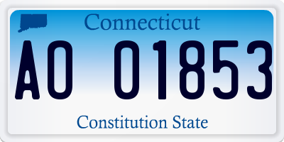 CT license plate AO01853