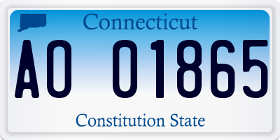 CT license plate AO01865