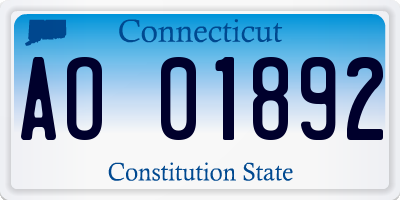 CT license plate AO01892