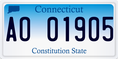 CT license plate AO01905