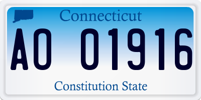 CT license plate AO01916