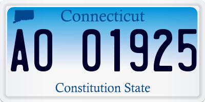 CT license plate AO01925