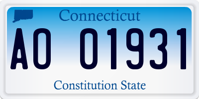 CT license plate AO01931