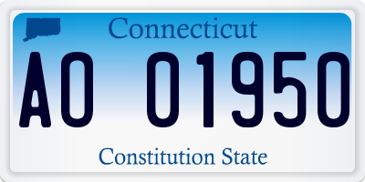 CT license plate AO01950