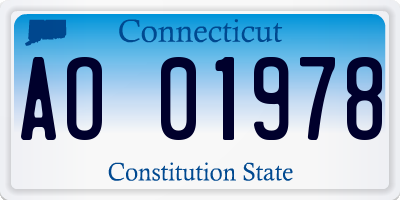CT license plate AO01978