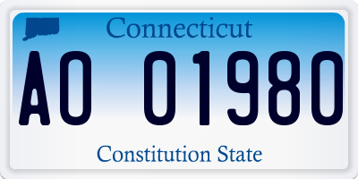 CT license plate AO01980