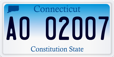 CT license plate AO02007