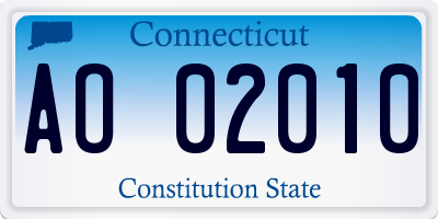 CT license plate AO02010