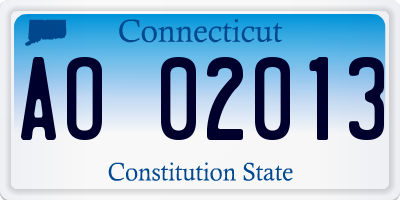 CT license plate AO02013