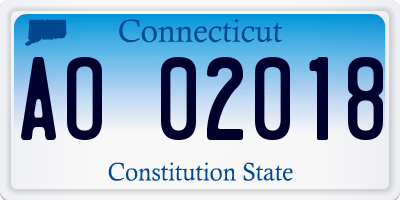 CT license plate AO02018
