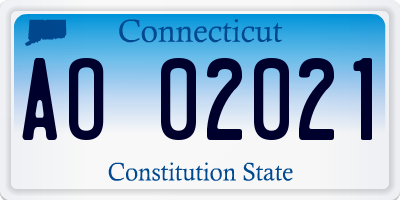 CT license plate AO02021