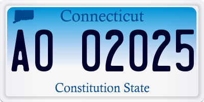 CT license plate AO02025