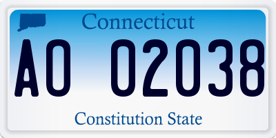 CT license plate AO02038