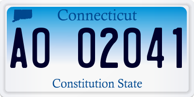 CT license plate AO02041