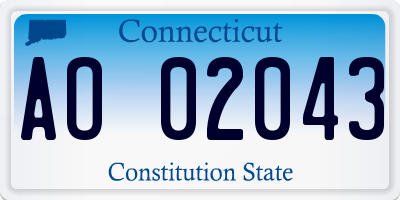 CT license plate AO02043