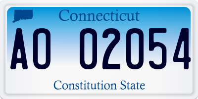 CT license plate AO02054