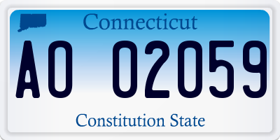 CT license plate AO02059