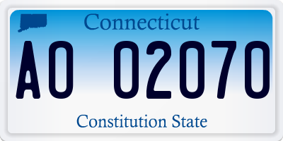 CT license plate AO02070