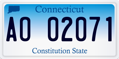 CT license plate AO02071