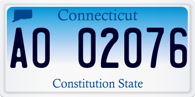 CT license plate AO02076
