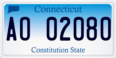 CT license plate AO02080
