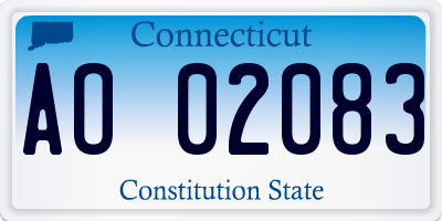 CT license plate AO02083